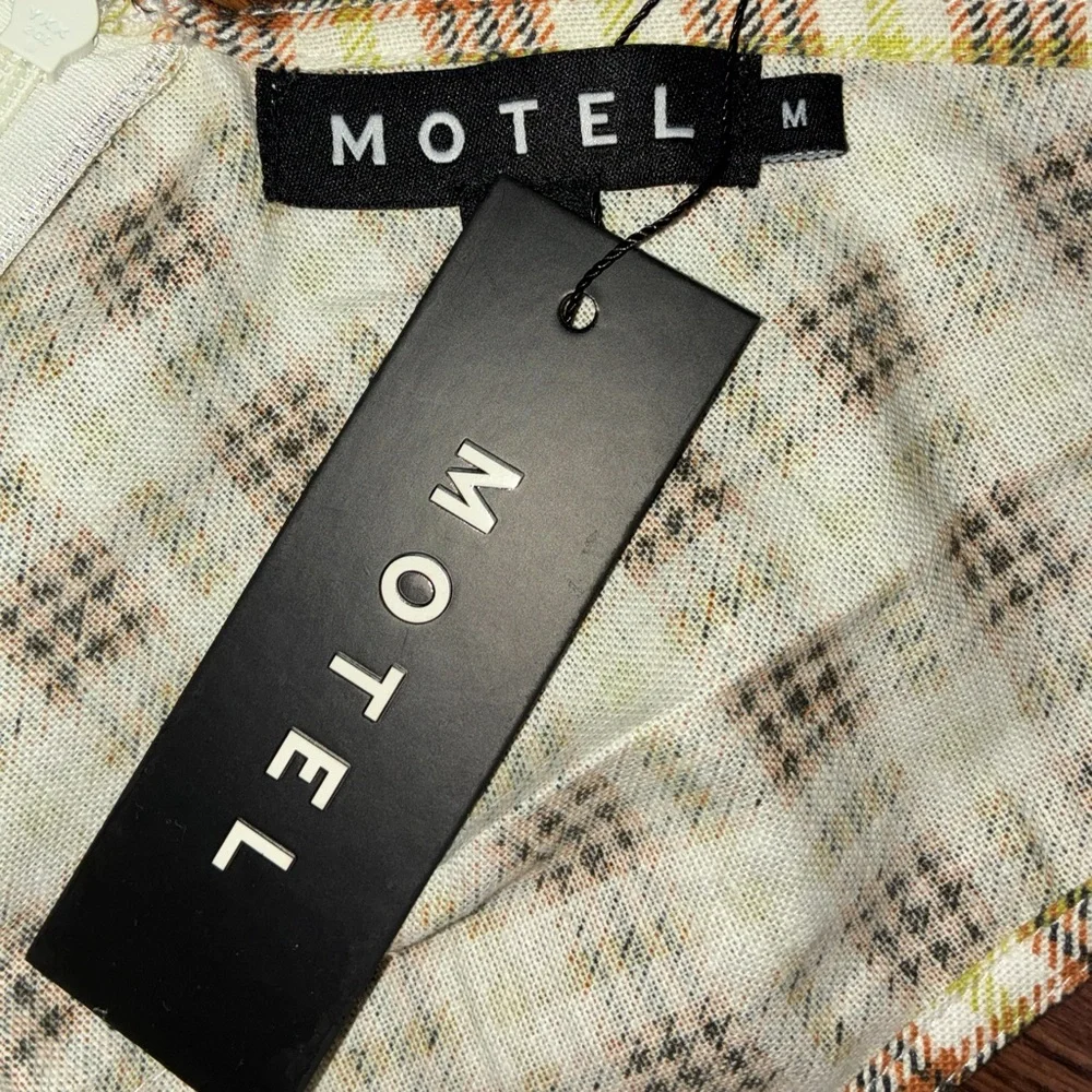 NWT Motel Rocks Eluned Day Dress In Yellow And Brown Check - Picture 5 of 6